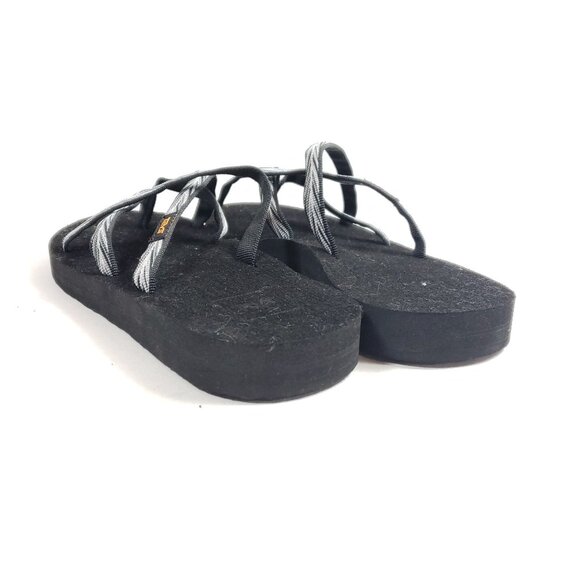 Teva Flip Flops Black & Grey Strappy Sandals Women's Size 8 - Picture 5 of 9